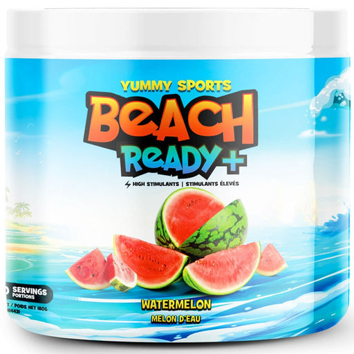 Yummy Sports Beach Ready + (High Stim Fat Burner) 30 Servings Watermelon - SupplementSource.ca