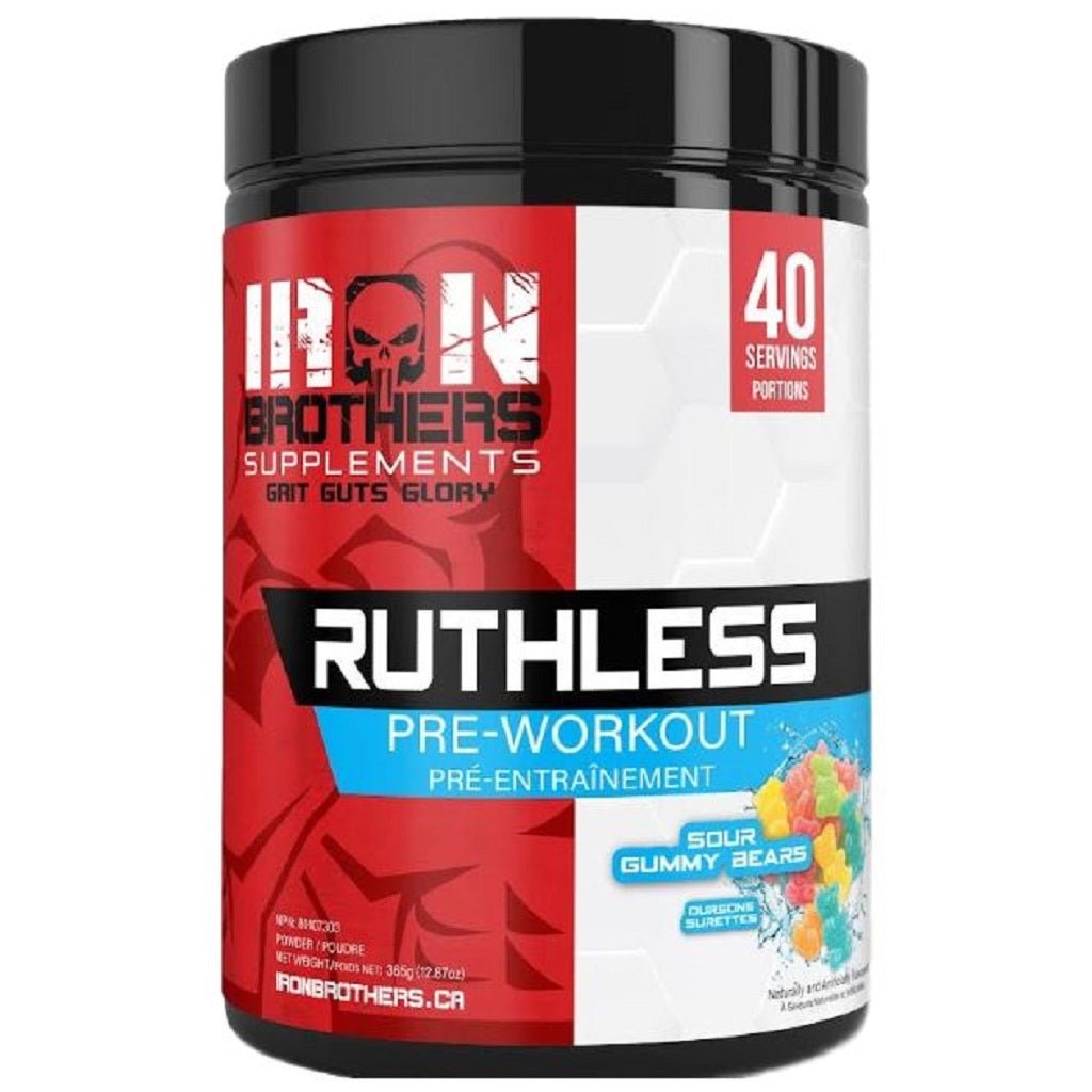 Iron Brothers Supplements RUTHLESS PRE-WORKOUT, 40 Servings Sour Gummy Bears - SupplementSource.ca