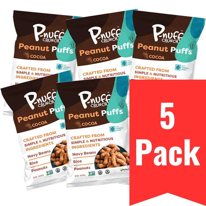 P-Nuff Protein Peanut Puffs 5-Pack, Cocoa - SupplementSource.ca