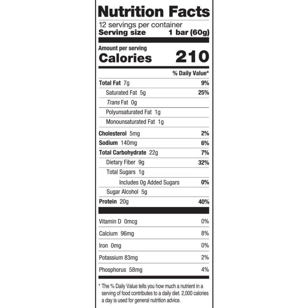 ONE Brand One Protein Bar Nutrition Panel - SupplementSource.ca