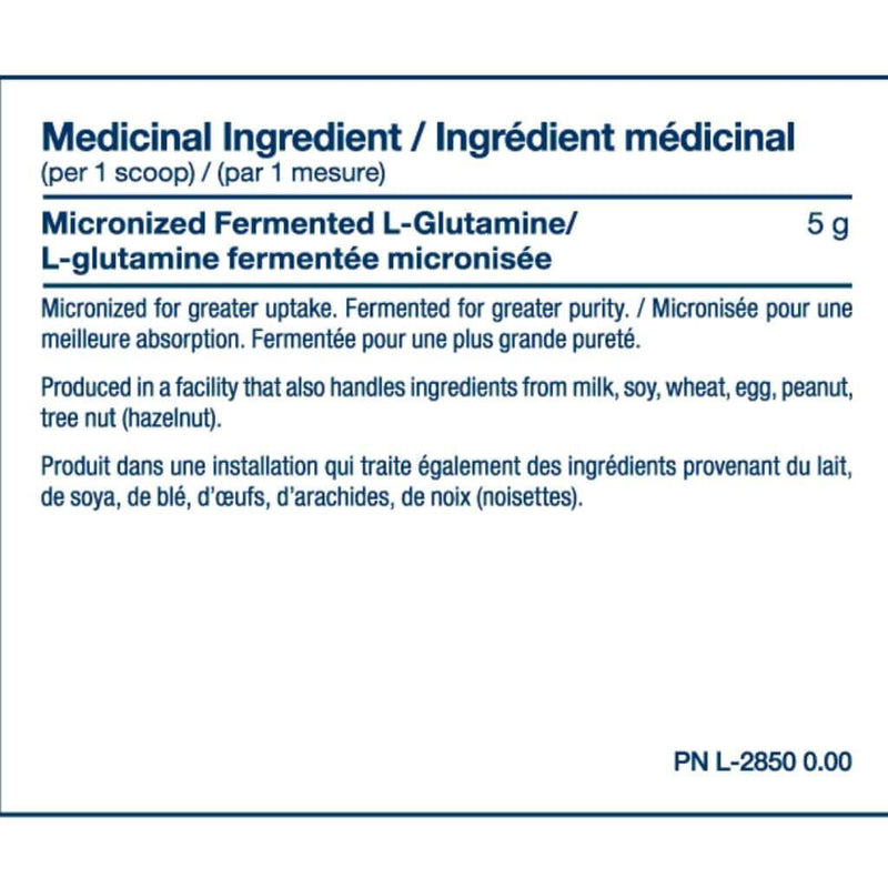 PVL 100% Pure Glutamine 400g Nutrition Panel - SupplementSource.ca