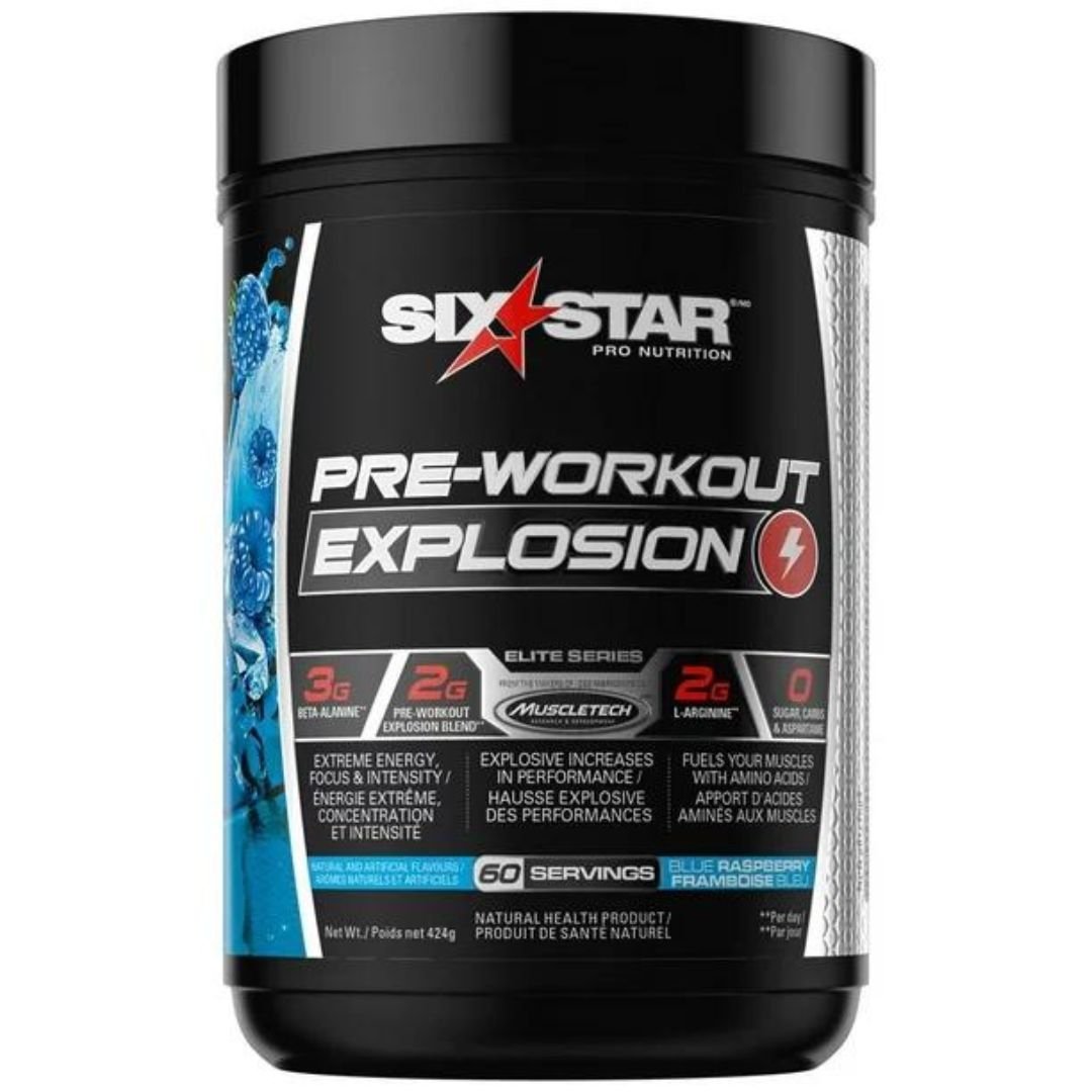 Six Star Pre-workout Explosion Blue Raspberry - SupplementSource.ca