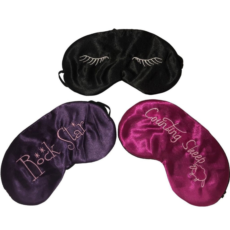 SATIN SLEEP MASK w EAR PLUGS- Assorted Colours