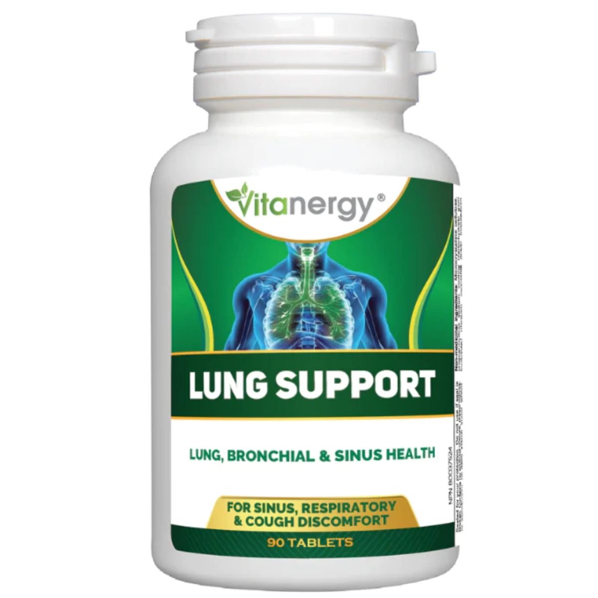 Vitanergy LUNG SUPPORT - Lung, Bronchial & Sinus Health, 90 Tablets - SupplementSource.ca